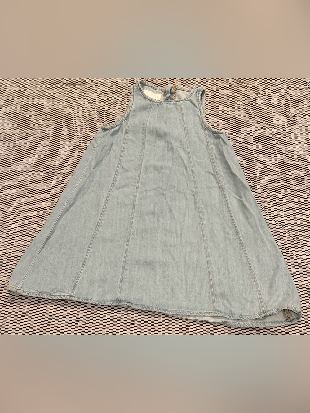 Zara Light Blue Denim A-Line Sleeveless Girls Dress (9/10)